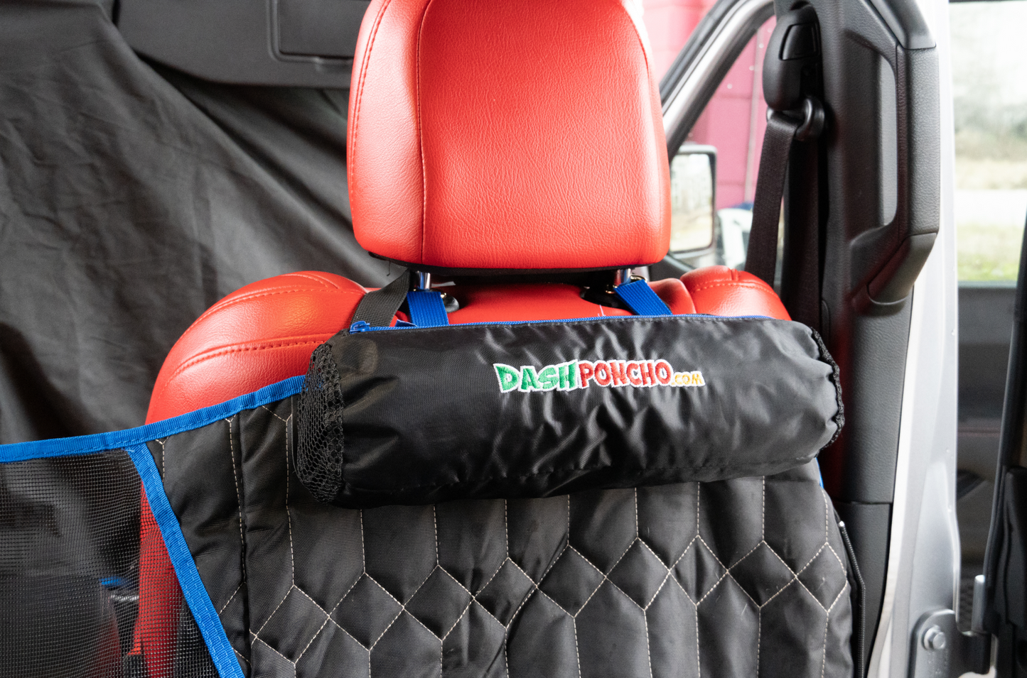 dash poncho storage back backseat view