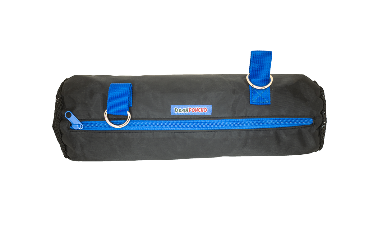 Dash Poncho storage bag front view with d-rings